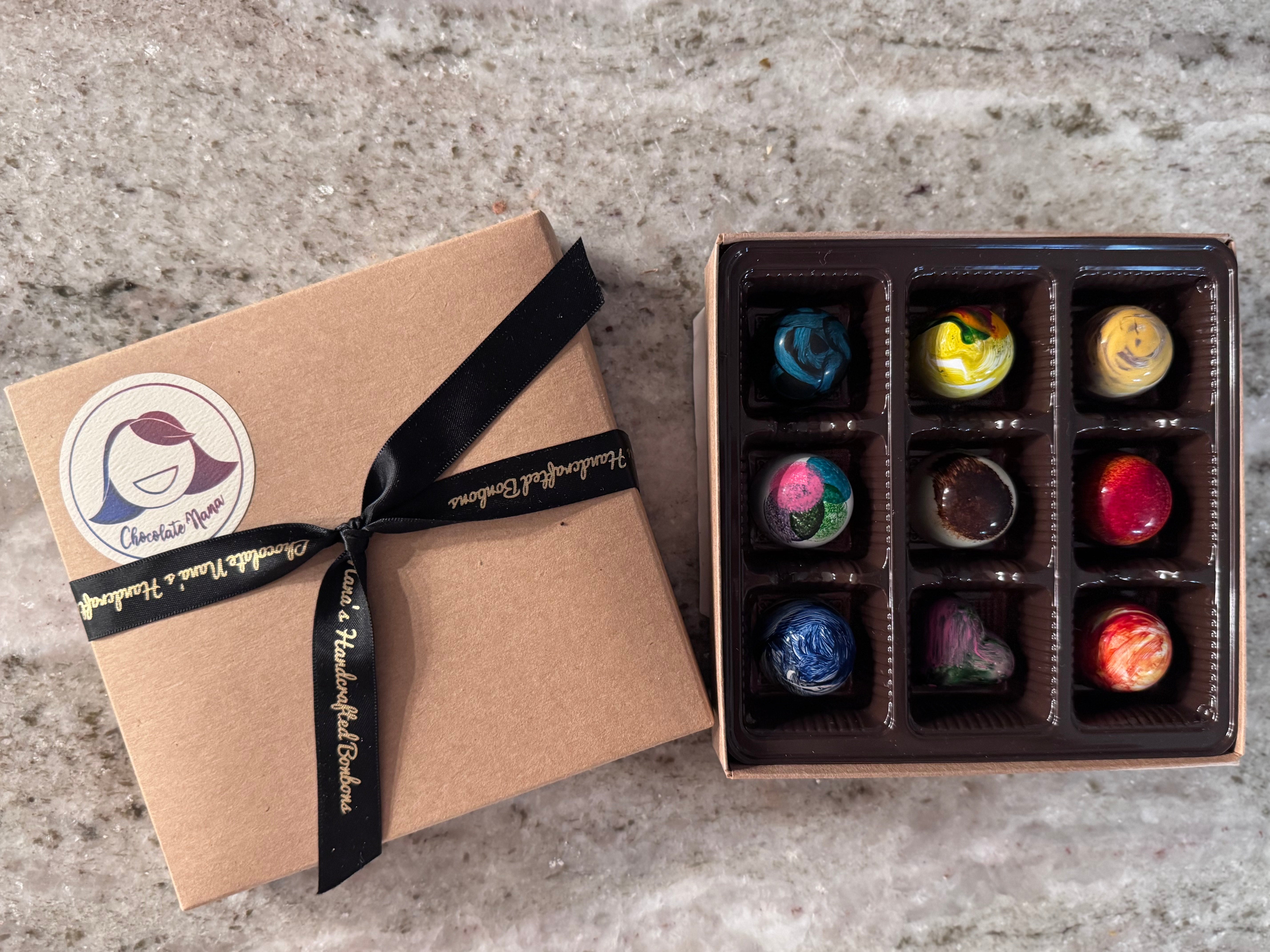 9 piece bonbon variety box – Chocolate Nana